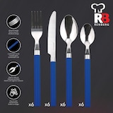thumbnail of Renberg Happie Blue - 24-delige roestvrijstalen bestekset in blauw