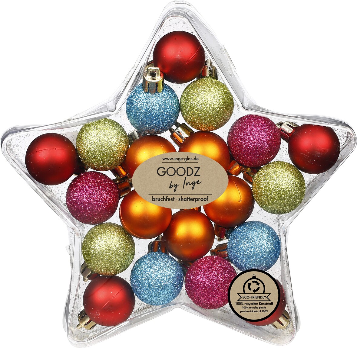 20 Weihnachtskugeln 3cm Kunststoff Christbaumkugeln Weihnachtsbaumkugeln bunt