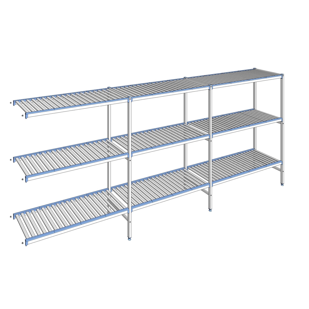 Tournus Ausstattung Regal mit herausnehmbaren Clayettes 3 Ebenen Aluminium 175 x 423.7 x 50 cm Tournus - ACD4237