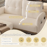 thumbnail of Merax Modulares 3er-Set Cord-Sofa: Sessel, 2-Sitzer & Hocker mit Tasche, Beige