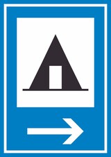 thumbnail of Zeltplatz rechts Schild A5 Rückseite selbstklebend
