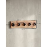 thumbnail of Wandgarderobe, Akazien-Massivholz & Metall, Naturkante. 60x9x17 cm | Kadima Design