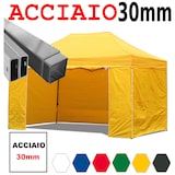 thumbnail of Gazebo 3x4,5 m giallo pieghevole acciaio con laterali