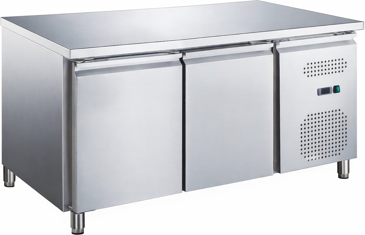Klasse A gekühlt 2-türiger Edelstahl-Kühltisch -2 +8 °C 136x70x85h cm tropentauglich