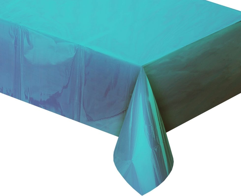 Tischdecke hellblau metallic