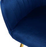 thumbnail of ML-Design Esszimmerstühle 4er Set Blau Samt, Armlehne, Goldbeine, Metallgestell, Polsterstuhl Esszimmer Sessel