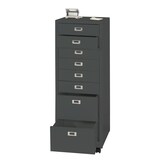 thumbnail of Rollcontainer | HxBxT 115x40x41 cm | Metall 8 Schubladen | Dunkelgrau | Schubladenschrank Stahlschrank Aktenschrank