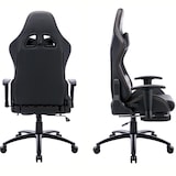 thumbnail of ZIK Sedia da Ufficio Poltrona Gaming Ergonomica con Poggiapiedi e Poggiabraccia, Supporto Lombare, Regolabile in Ecopelle - Nero