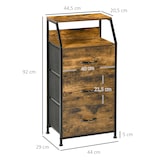 thumbnail of HOMCOM cómoda cajonera cómoda de madera con 3 cajones de tela plegable y estante abierto para salón oficina dormitorio estilo industrial 44x29x92 cm