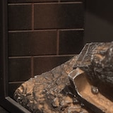 thumbnail of Camino elettrico caminetto da terra BELLINI in legno effetto Cemento Made in Italy L96 x P35 x H96