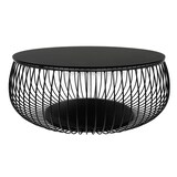 thumbnail of SalesFever Couchtisch Ø 86 cm rund |10 mm starke Klarglasplatte | Gestell Metalldraht | Schwarz