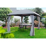 thumbnail of Pavillon MILENA 3,3x3,3 m Anthrazit mit lichtgrauen Seitenvorhängen