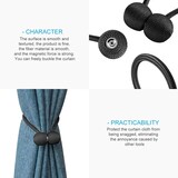 thumbnail of Intirilife 2-teiliges Raffhalter Set Gardinenklammer 40 x 3 cm in Schwarz - Vorhang Halter Halterung Deko