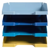 thumbnail of Exacompta - Réf. 113202SETD - Set de 4 corbeilles à courrier COMBO MIDI Bee Blue - 34,6 x 25 x 24,3 cm - A4+ - couleurs assorties