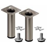 thumbnail of Möbelfuß verstellbar Sofafuß belastbar bis 50 kg Stahlrohrfuß Sockelfuß Tischbein Rund Edelstahl