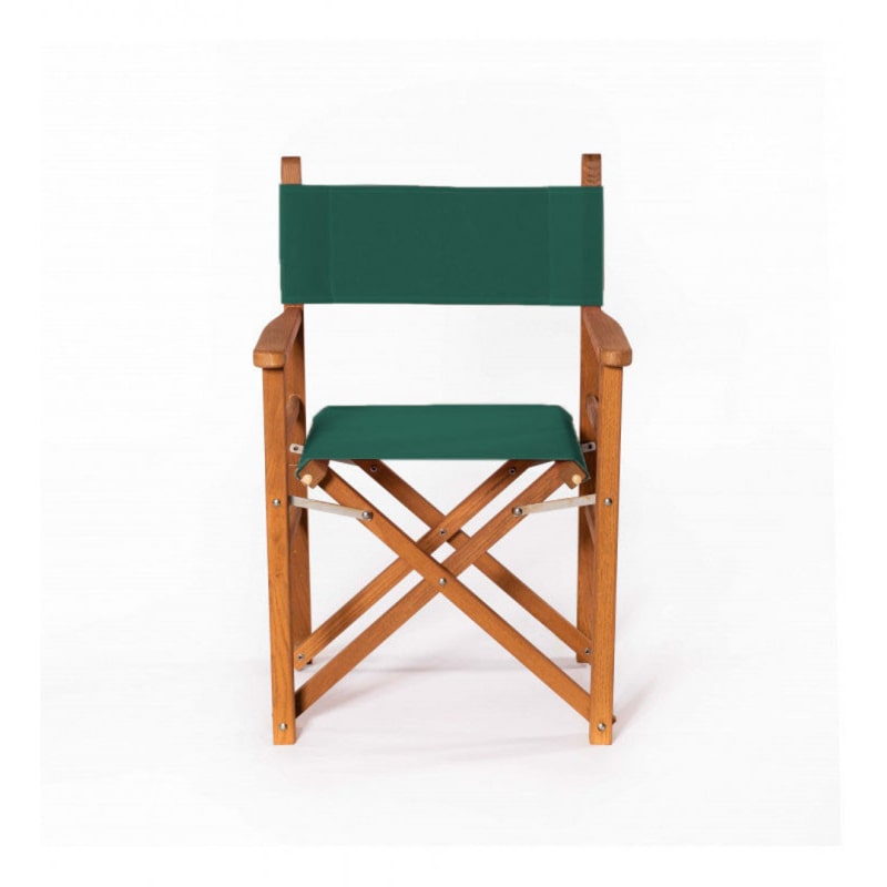 NARDINI FORNITURE Sedia regista finitura in legno impregnato tela Verde Inglese l49xh87xp57 Cm Forte Dei Marmi