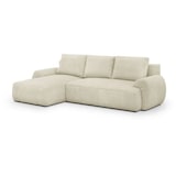 thumbnail of Canapé d'angle gauche convertible 3 places MILO - Velours côtelés beige - Coffre de rangement - L 264 x H 84 x P 99/145 cm AUCUNE