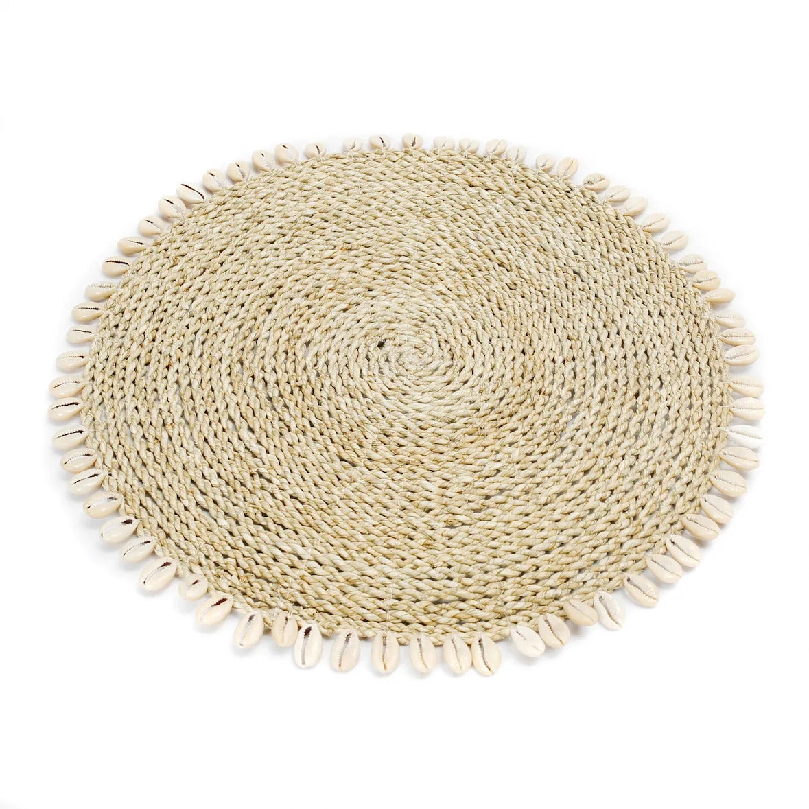 Bazar Bizar Placemat van zeegras schelpen 38x38x1 cm naturel
