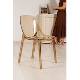 thumbnail of Lot de 2 chaises en polycarbonate transparent, empilables, monobloc, résistantes, design moderne, idéales pour cuisine, restaurant – Luce – Champagne