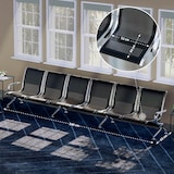 thumbnail of 6-persoons wachtbank Airport kunstleer zwart/zwart