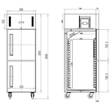 thumbnail of Polar G-serie koelkast van roestvrij staal met gedeelde deur, 600 liter