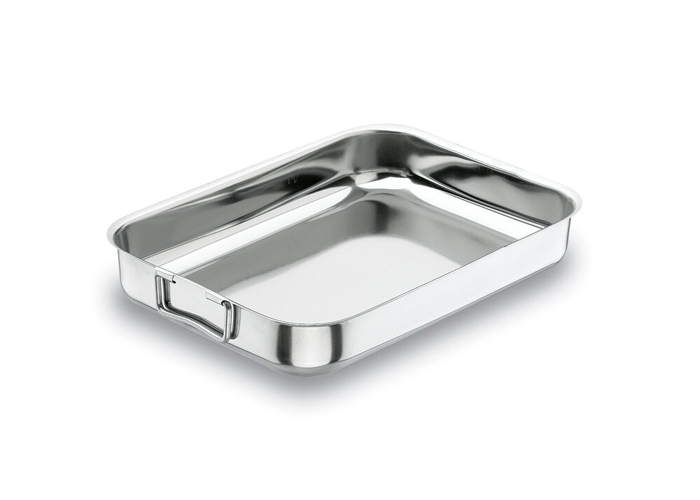 Lacor - 61530 - Bräter mit Klappgriff 30x22 cm, Edelstahl 18% Cr.