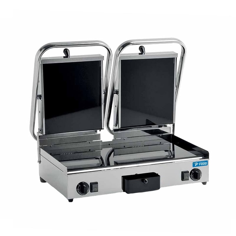Piastra panini doppio con piano cottura in vetroceramica liscio – potenza 3200 watt