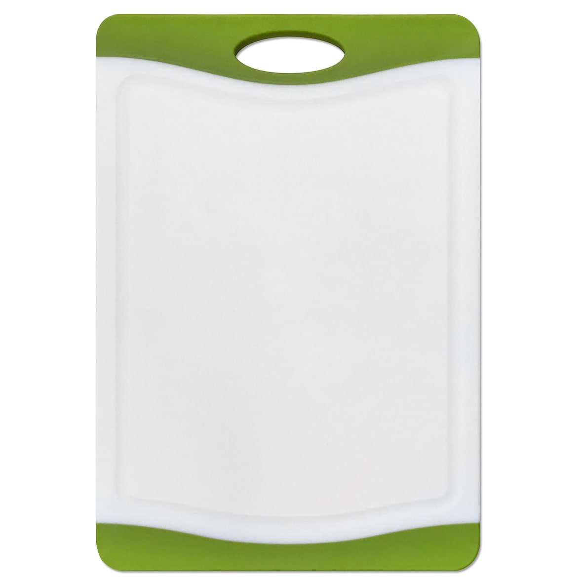 Tarrington House Tagliere, plastica, 36.8 x 25.4 cm, con scanalatura raccogli-succhi, bianco/verde