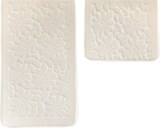 thumbnail of Almina Premium 2 teiliges Bademattenset mit Blumenmotiv  Creme