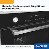 thumbnail of Exquisit Einbau-Mikrowelle EBEM 797-H-030 schwarz | Heißluft und Grill | max. 1800 W | Garraum 72 l | Schwarz-Glas Front