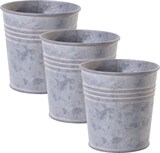 thumbnail of Jinfa 3 verzinkte Metalltöpfe mit 3D-Prägungen | Pflanztopf, Aschenbecher oder Dekoration,0.5L