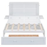 thumbnail of Mobiles Schrankbett 140x200 mit Schubladen und Regalfunktion, Kiefernholz/MDF, weiß – Platzsparend und funktional für kleine Räume