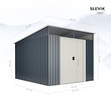 thumbnail of Wasabi - Caseta Jardín 6,6m2 Stark - Tragaluz Policarbonato - Gris Antracita y Beige - Puerta Corredera Doble - Techo Inclinado - Cobertizo Metal