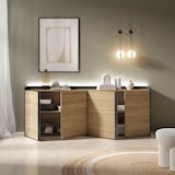 thumbnail of Sideboard, Highboard, 207x80x35 cm, 4 Türen, LED, Eiche Schwarz