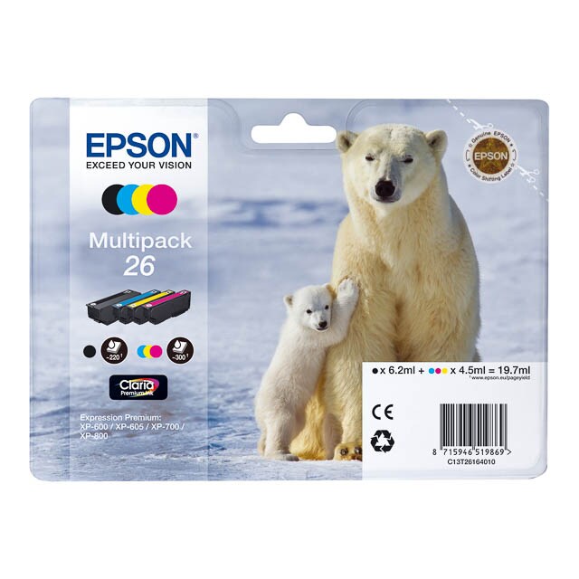 Tintas EPSON C13T26164010 EPSON XP600 TINTE(4)CMYK ST