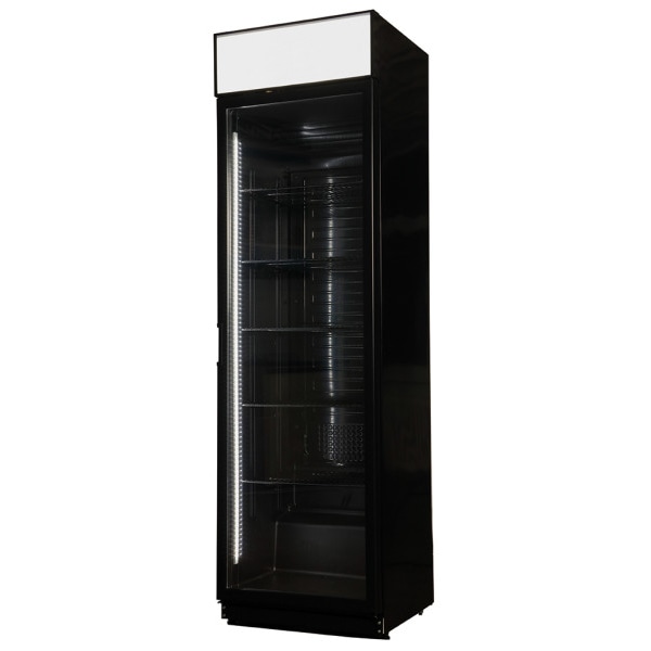 Nordcap COOL-LINE Kühlschrank CD 400 D Black, mit Umluftkühlung, Glastür und LED-Beleuchtung