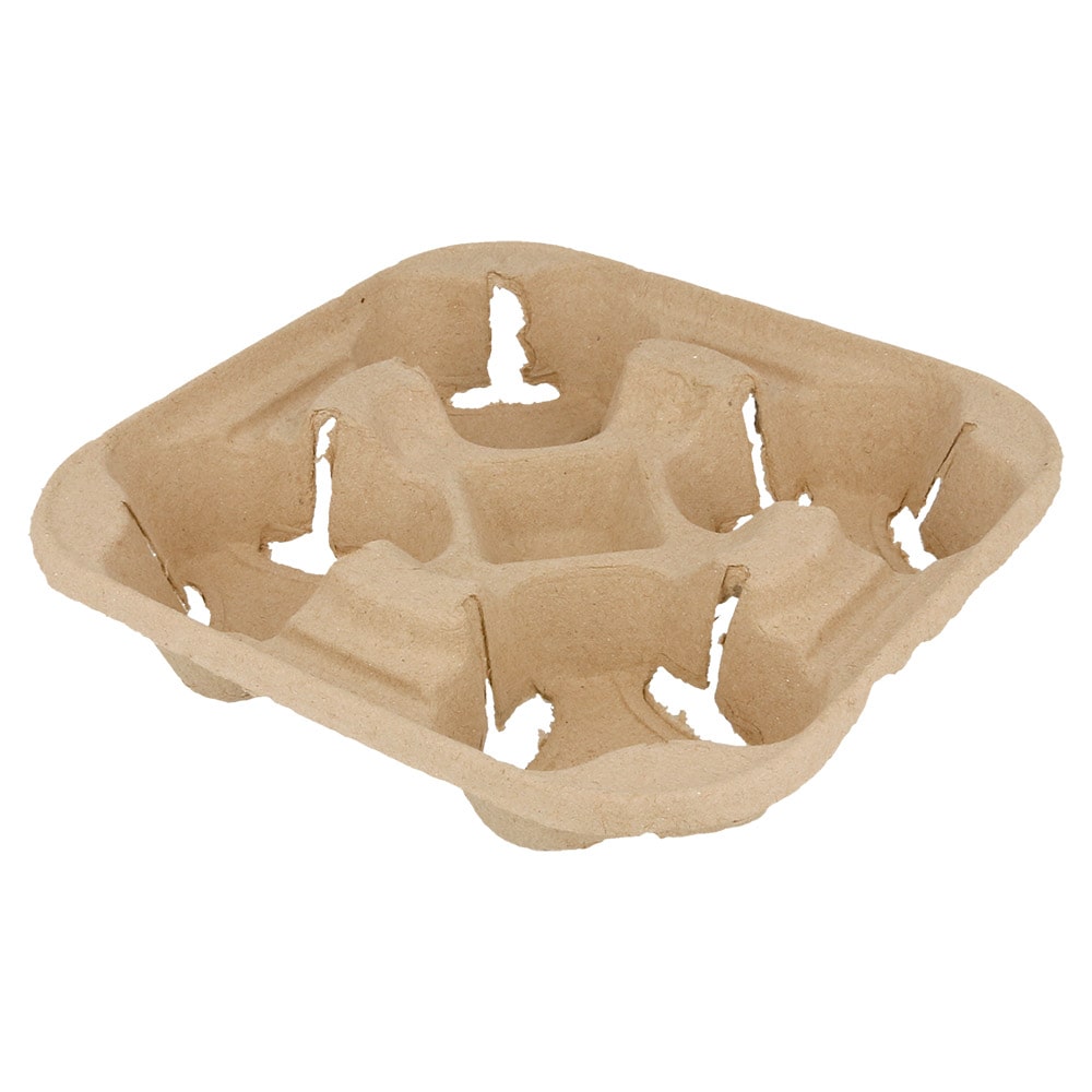 Garcia de Pou 300 Unités - Porte-Gobelets, 4 Gobelets 22X22 Cm Naturel Carton