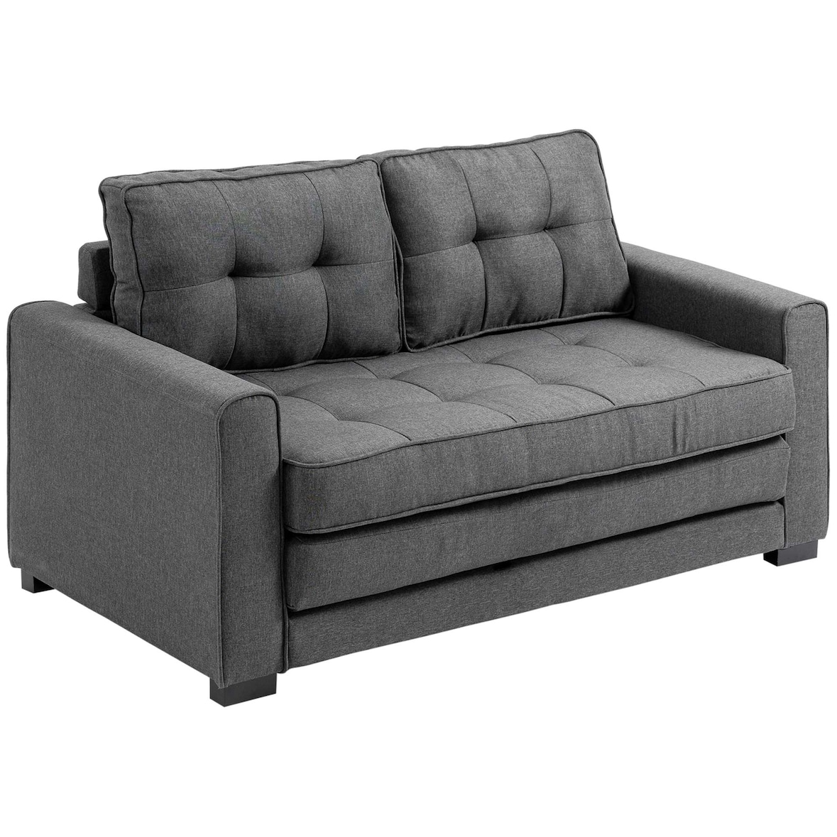 HOMCOM Divano Letto 2 Posti in Tessuto Imbottito 151x75x85cm Grigio
