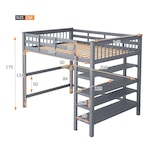 thumbnail of Merax Hochbett Kiefernholzbett  Lattenrost 140x200cm onhe Stuhl