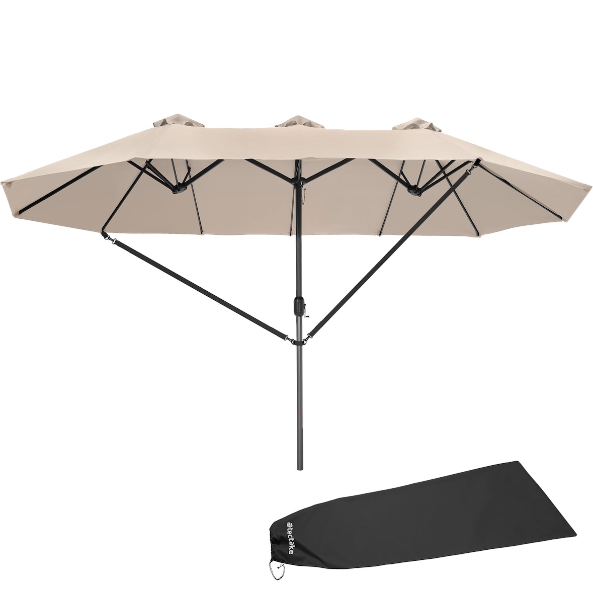 tectake Parasol SILIA en aluminium 460 x 270 cm - beige - 404253