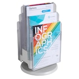 thumbnail of EXACOMPTA Portadepliant da tavolo girevole 6 scomparti per formato A4, cod. 60558D in polistirolo cristallo. Dimensioni (PxlxAlt) 31,5x31,5x46,5 cm