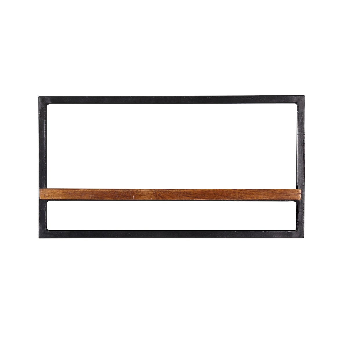 SIT Möbel Casier à vin mural en bois de manguier avec métal recyclé, finition naturelle et 1 étagère | L 65 x P 25 x H 35 cm