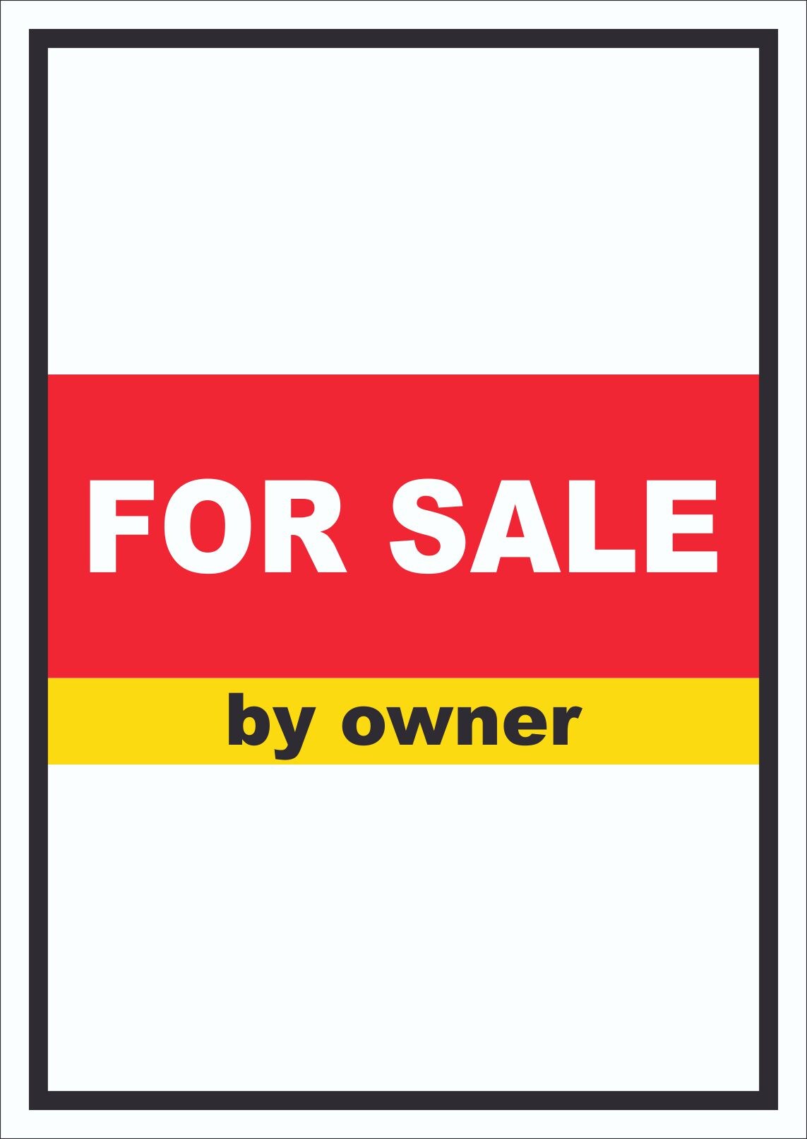 For Sale by owner Schild mit Text Verkaufsschild hochkant A5 (148x210mm)