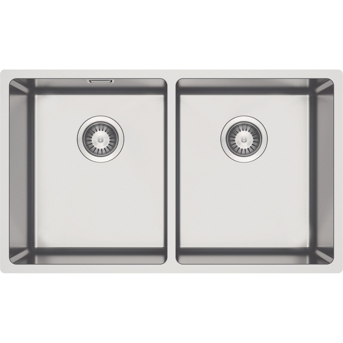 Stahlspülbecken 2 Becken gebürstete Oberfläche `Egeria` 74cm lang