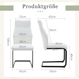 thumbnail of Esszimmerstühle 2er-Set PU-Leder Weiß/Schwarz, Metallgestell, Höhe 100 cm