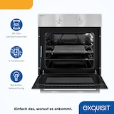 thumbnail of Exquisit Einbaubackofen, Backofen Einbaugerät Silber, 62 L Garraum, Einfache Bedienung, Backofen klein, EBE 555-1.1