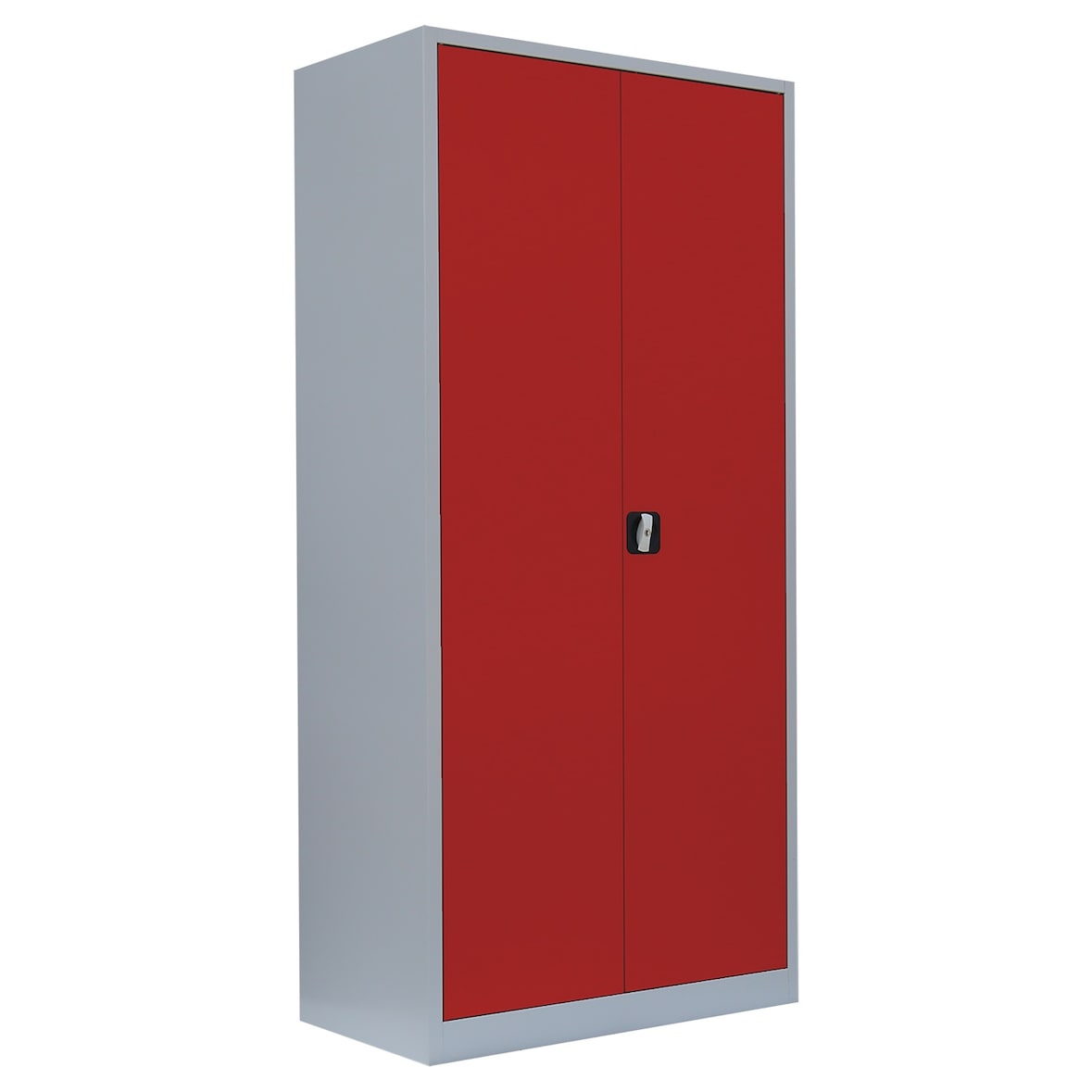 Lüllmann® Flügeltürenschrank, 5 OH, 1950 x 925 x 422 mm, lichtgrau/feuerrot