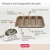 thumbnail of Moule à pain perforé 4 mini baguettes Zenker Mojave Gold