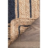 thumbnail of Alfombra de Yute Natural Trenzado Rectangular Beige con Negro 100% Hecho a Mano (60x110cm Beige/Negro)