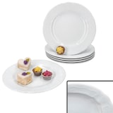 thumbnail of 6er Set Salzburg Kuchenteller weiß Porzellan 6 Personen Relief Dessert-Teller